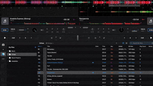 Animated Gif of DJ software DJay Pro